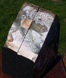 STUNNING NATURAL ART Petrified Wood Bookend Set - Gemmy Fossil Log with Greens!!!