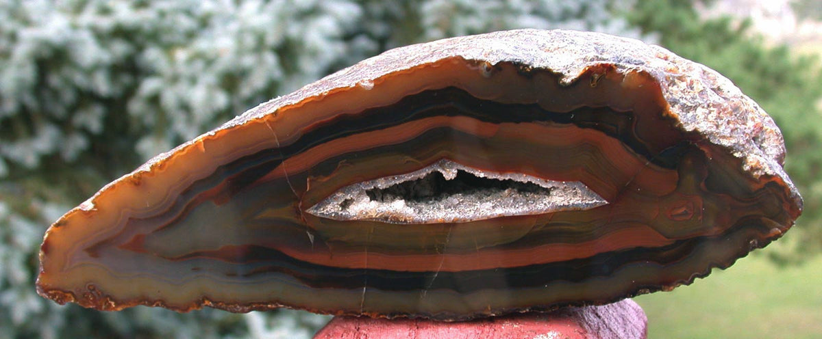 Red store agate geode