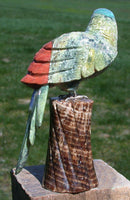 SiS: Multi-color 5" PREMIUM Gemstone Parrot Carving - AMAZING & COLORFUL!