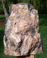 SiS: DARK & KNOTTY 10 lb. Hubbard Basin Petrified Wood Log Standing Sculpture!!