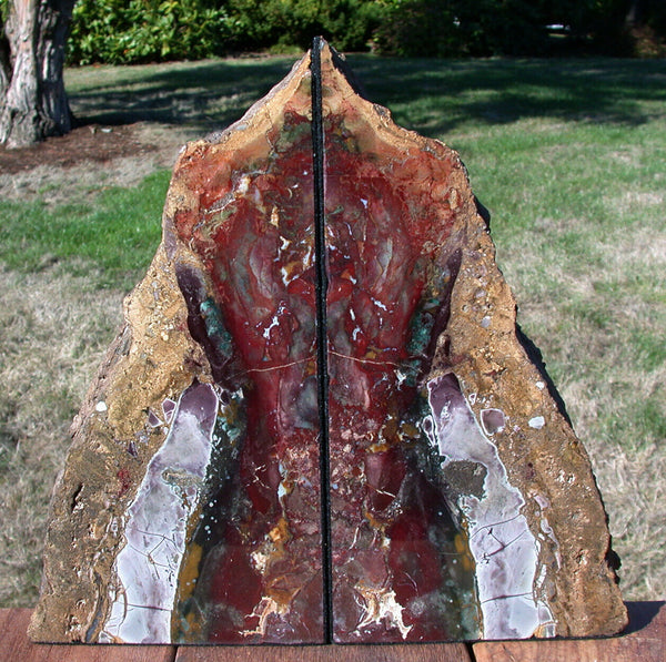 SiS: GORGEOUS Marston Ranch Jasper Bookends - Nice 11+ lb. Colorful Set!!