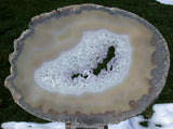 DAZZLING DRUSY 10.5" Collector Grade Agate & Crystal Geode Slab With Perfect Polish!