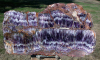 STUNNING ROYAL PURPLE 9" Chevron Amethyst Crystal Slab - Large Gorgeous Display Slab!